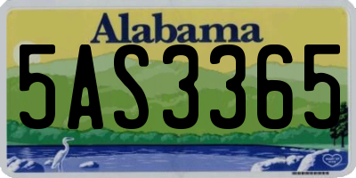 AL license plate 5AS3365