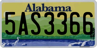 AL license plate 5AS3366