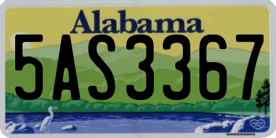 AL license plate 5AS3367
