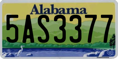 AL license plate 5AS3377