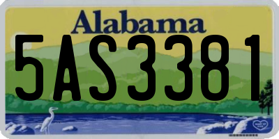 AL license plate 5AS3381
