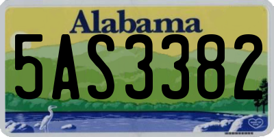 AL license plate 5AS3382