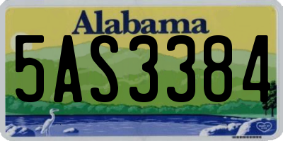 AL license plate 5AS3384