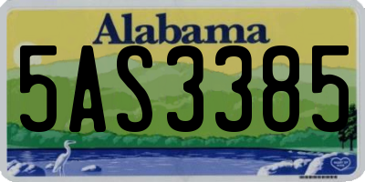AL license plate 5AS3385