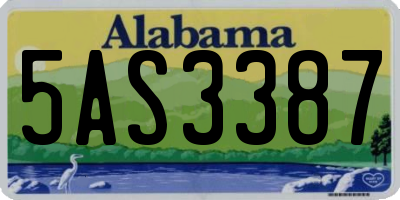 AL license plate 5AS3387