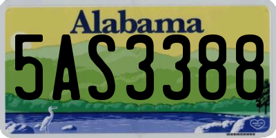 AL license plate 5AS3388