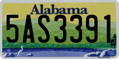 AL license plate 5AS3391