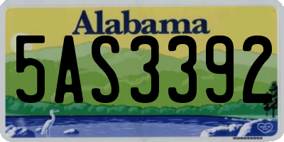 AL license plate 5AS3392