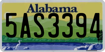 AL license plate 5AS3394