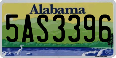 AL license plate 5AS3396