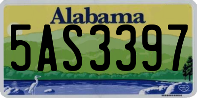 AL license plate 5AS3397
