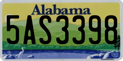AL license plate 5AS3398