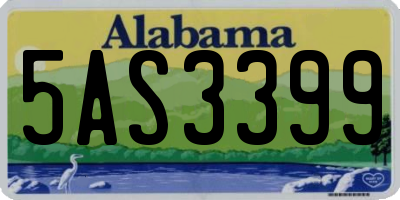 AL license plate 5AS3399