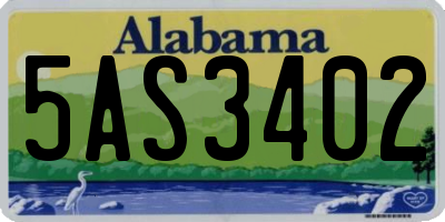 AL license plate 5AS3402