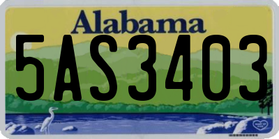AL license plate 5AS3403