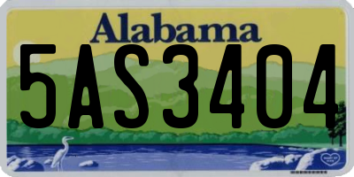AL license plate 5AS3404