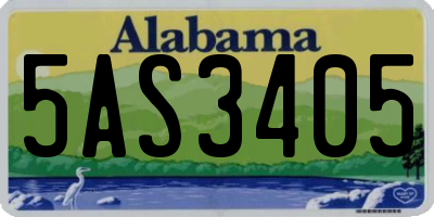 AL license plate 5AS3405
