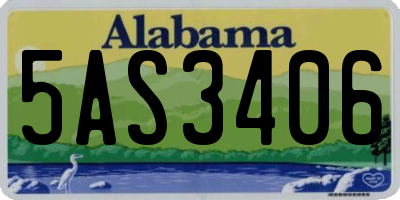 AL license plate 5AS3406