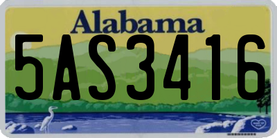 AL license plate 5AS3416