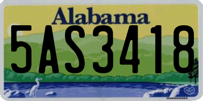 AL license plate 5AS3418