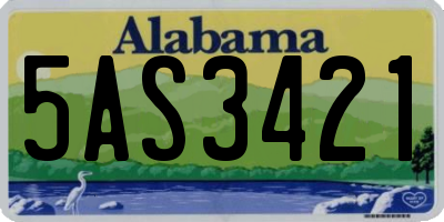 AL license plate 5AS3421
