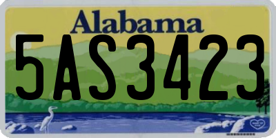 AL license plate 5AS3423