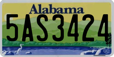 AL license plate 5AS3424