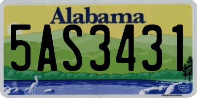 AL license plate 5AS3431