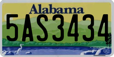 AL license plate 5AS3434