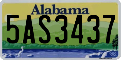 AL license plate 5AS3437