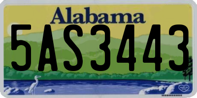 AL license plate 5AS3443