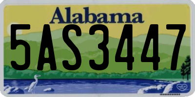 AL license plate 5AS3447
