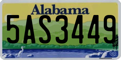 AL license plate 5AS3449