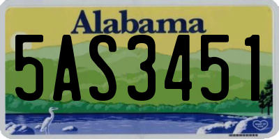 AL license plate 5AS3451