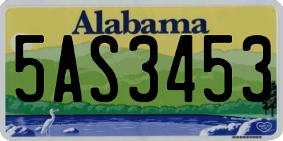 AL license plate 5AS3453