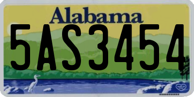 AL license plate 5AS3454