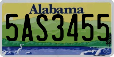 AL license plate 5AS3455