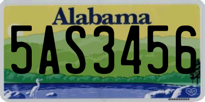 AL license plate 5AS3456