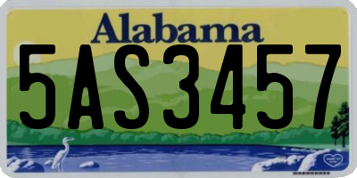 AL license plate 5AS3457
