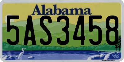AL license plate 5AS3458
