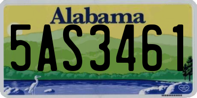 AL license plate 5AS3461