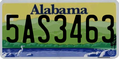 AL license plate 5AS3463