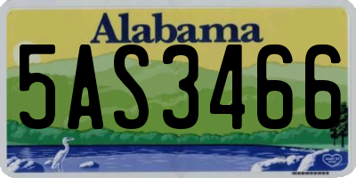 AL license plate 5AS3466