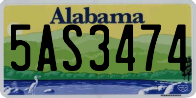 AL license plate 5AS3474