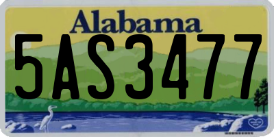AL license plate 5AS3477