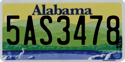 AL license plate 5AS3478