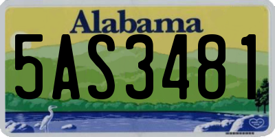 AL license plate 5AS3481