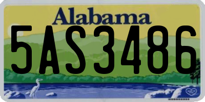 AL license plate 5AS3486