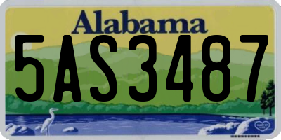 AL license plate 5AS3487