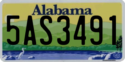 AL license plate 5AS3491